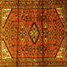 Square Persian Yellow Traditional Rug, tr4031yw