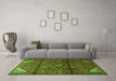 Machine Washable Persian Green Traditional Area Rugs in a Living Room,, wshtr4031grn