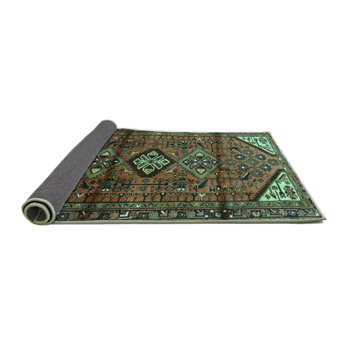 Sideview of Persian Turquoise Traditional Rug, tr4031turq