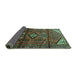 Sideview of Persian Turquoise Traditional Rug, tr4031turq