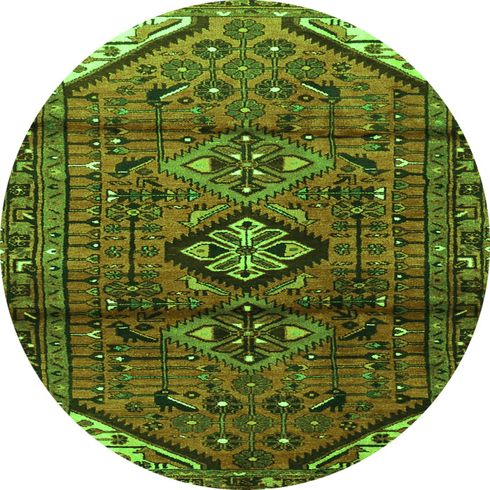 Square Persian Green Traditional Rug, tr4031grn