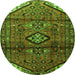 Square Persian Green Traditional Rug, tr4031grn