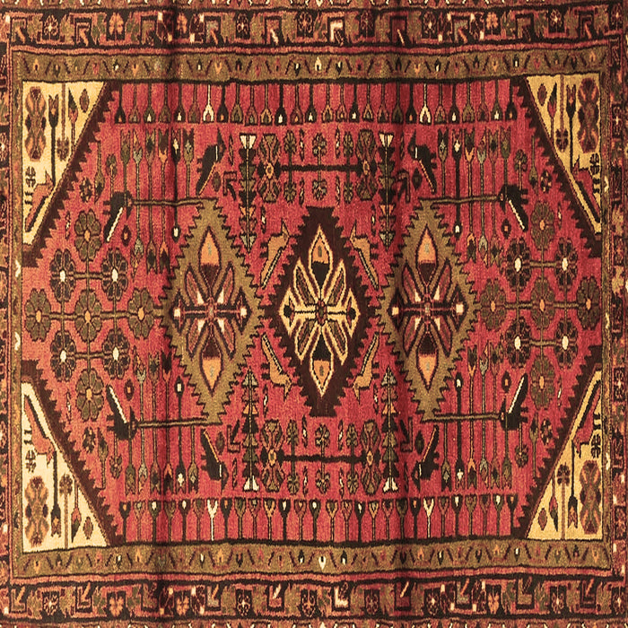 Square Persian Brown Traditional Rug, tr4031brn