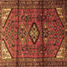 Square Persian Brown Traditional Rug, tr4031brn