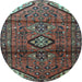 Round Persian Light Blue Traditional Rug, tr4031lblu