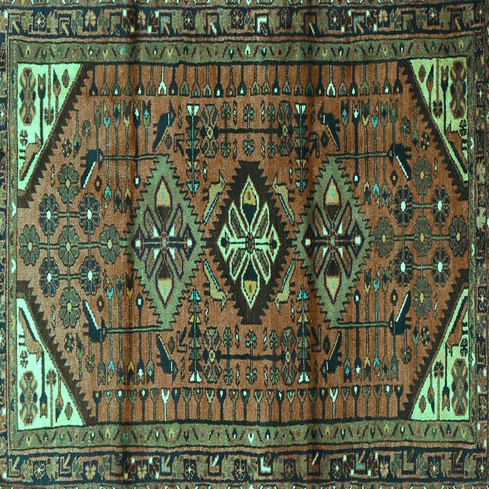 Square Machine Washable Persian Turquoise Traditional Area Rugs, wshtr4031turq