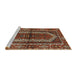 Sideview of Machine Washable Traditional Saffron Red Rug, wshtr4032