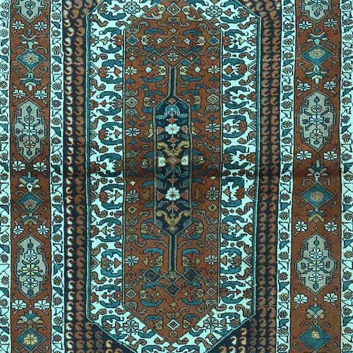 Machine Washable Persian Light Blue Traditional Rug, wshtr4032lblu