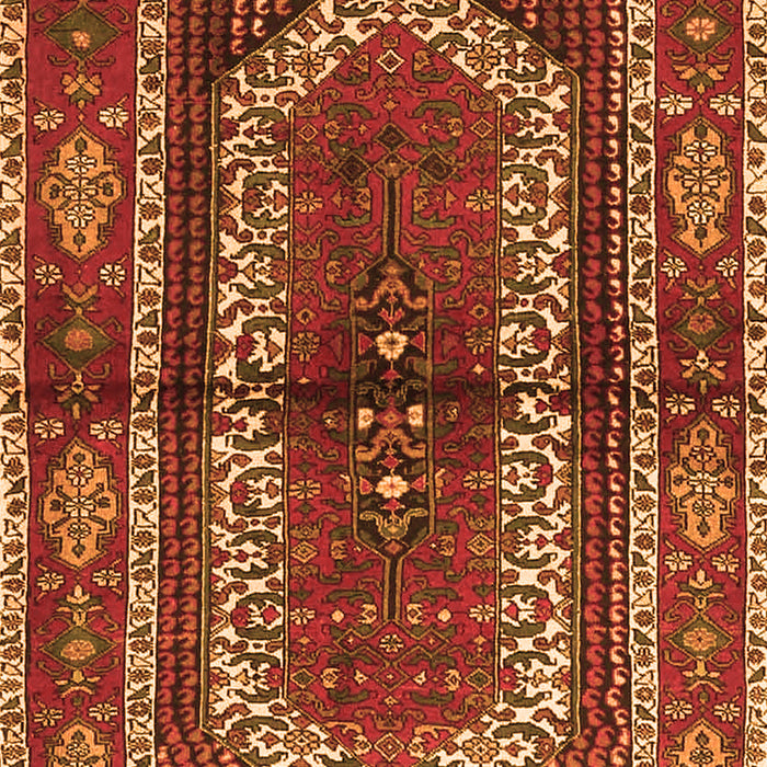 Serging Thickness of Machine Washable Persian Orange Traditional Area Rugs, wshtr4032org