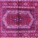 Square Machine Washable Persian Pink Traditional Rug, wshtr4032pnk