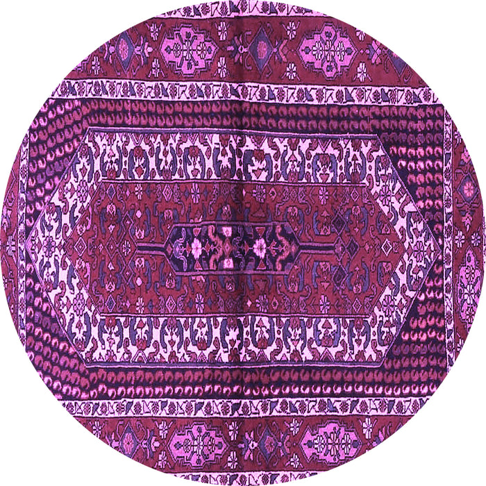 Round Persian Purple Traditional Rug, tr4032pur