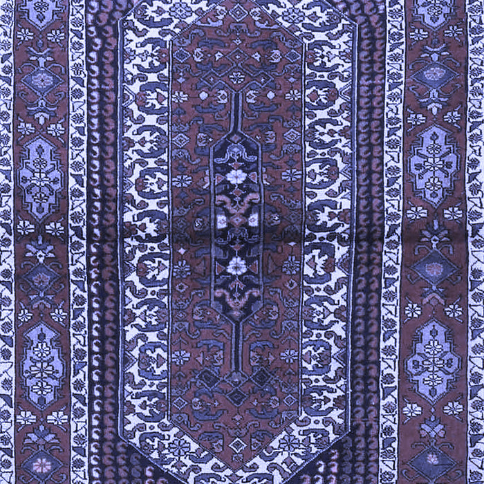 Machine Washable Persian Blue Traditional Rug, wshtr4032blu