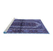 Sideview of Machine Washable Persian Blue Traditional Rug, wshtr4032blu