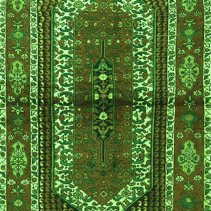 Serging Thickness of Machine Washable Persian Green Traditional Area Rugs, wshtr4032grn
