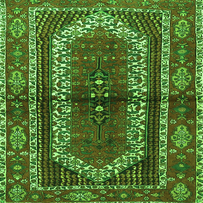 Serging Thickness of Persian Green Traditional Rug, tr4032grn