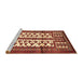 Sideview of Machine Washable Traditional Sand Brown Rug, wshtr4033