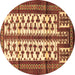 Round Machine Washable Persian Brown Traditional Rug, wshtr4033brn