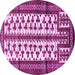 Round Persian Purple Traditional Rug, tr4033pur