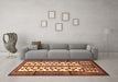 Machine Washable Persian Brown Traditional Rug in a Living Room,, wshtr4033brn