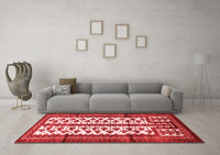 Machine Washable Persian Red Traditional Rug, wshtr4033red