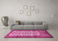 Machine Washable Persian Pink Traditional Rug, wshtr4033pnk