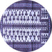 Round Persian Blue Traditional Rug, tr4033blu