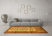 Machine Washable Persian Yellow Traditional Rug in a Living Room, wshtr4033yw