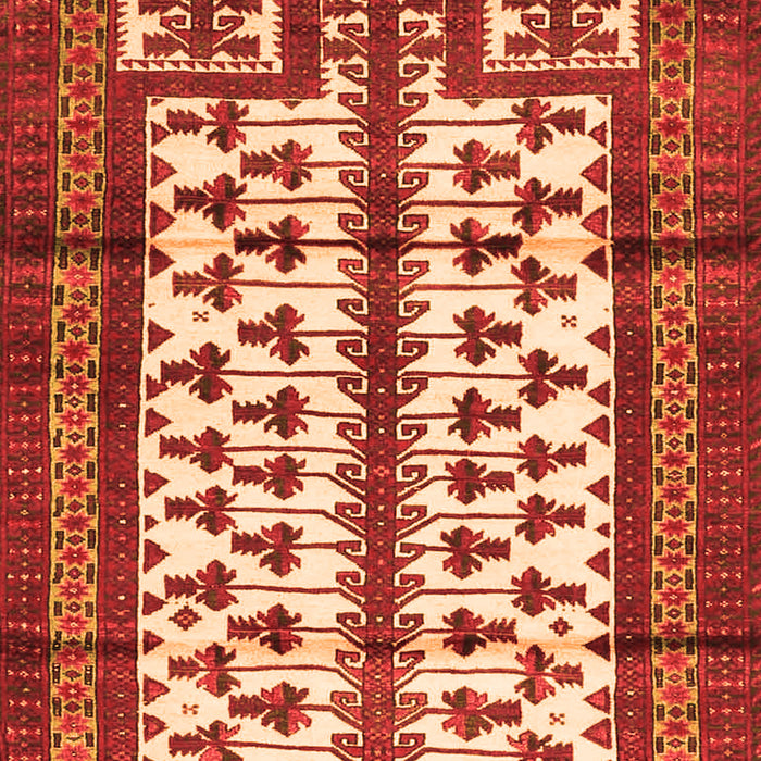 Serging Thickness of Machine Washable Persian Orange Traditional Area Rugs, wshtr4033org