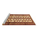 Sideview of Machine Washable Persian Brown Traditional Rug, wshtr4033brn