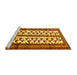 Sideview of Machine Washable Persian Yellow Traditional Rug, wshtr4033yw