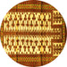 Round Persian Yellow Traditional Rug, tr4033yw