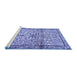 Sideview of Machine Washable Persian Blue Traditional Rug, wshtr4034blu