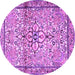 Round Persian Purple Traditional Rug, tr4034pur