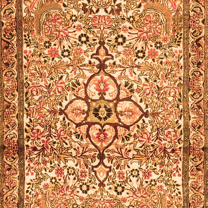 Serging Thickness of Machine Washable Persian Orange Traditional Area Rugs, wshtr4034org