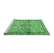 Sideview of Machine Washable Persian Emerald Green Traditional Area Rugs, wshtr4034emgrn