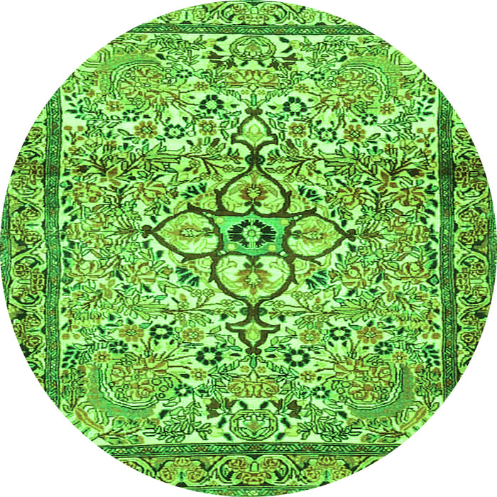Machine Washable Persian Green Traditional Area Rugs, wshtr4034grn