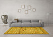 Machine Washable Persian Yellow Traditional Rug in a Living Room, wshtr4034yw