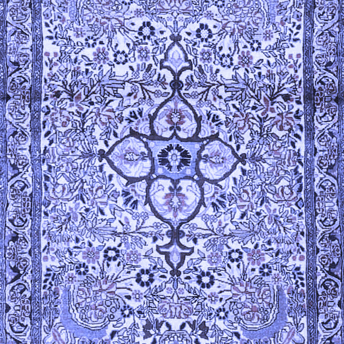 Machine Washable Persian Blue Traditional Rug, wshtr4034blu