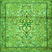 Round Machine Washable Persian Green Traditional Area Rugs, wshtr4034grn