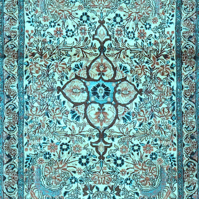 Machine Washable Persian Light Blue Traditional Rug, wshtr4034lblu