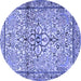 Round Persian Blue Traditional Rug, tr4034blu