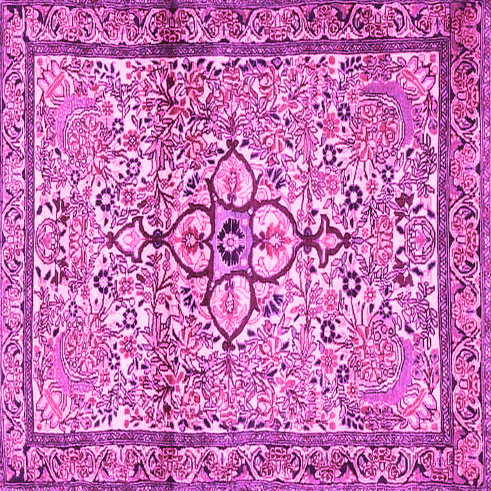 Square Machine Washable Persian Pink Traditional Rug, wshtr4034pnk