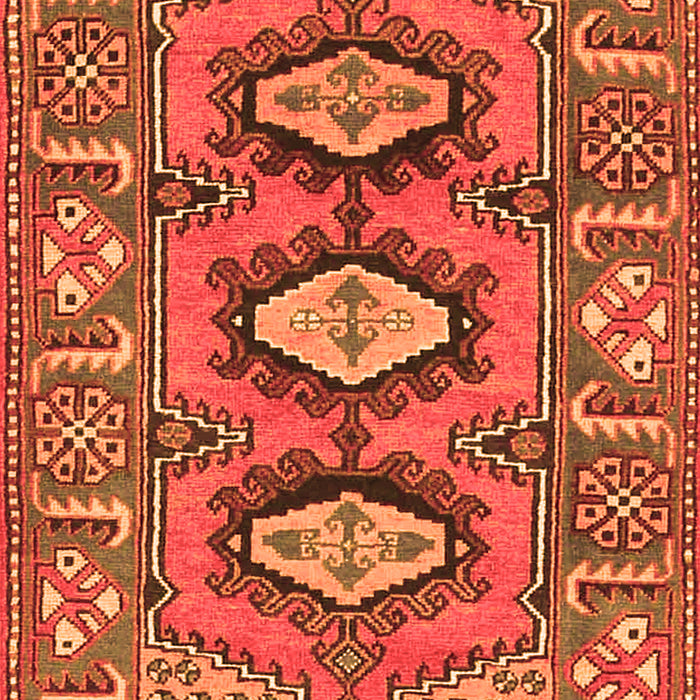 Serging Thickness of Machine Washable Persian Orange Traditional Area Rugs, wshtr4035org