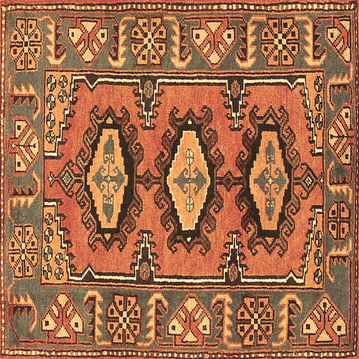 Square Persian Brown Traditional Rug, tr4035brn