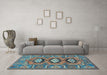 Machine Washable Persian Light Blue Traditional Rug in a Living Room, wshtr4035lblu