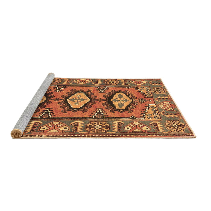 Sideview of Machine Washable Persian Brown Traditional Rug, wshtr4035brn