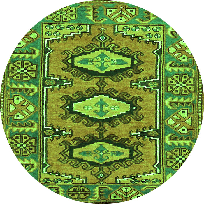 Square Persian Green Traditional Rug, tr4035grn