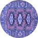 Round Persian Blue Traditional Rug, tr4035blu