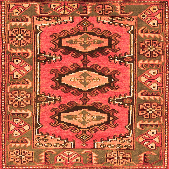 Serging Thickness of Persian Orange Traditional Rug, tr4035org