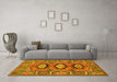 Machine Washable Persian Yellow Traditional Rug in a Living Room, wshtr4035yw